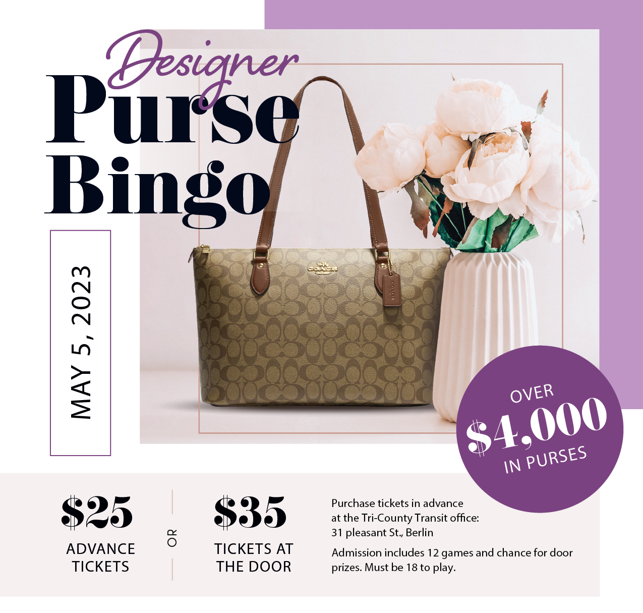 Designer Purse Bingo TCCAP